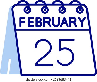 25. Februar Linie Vektor Icon Design