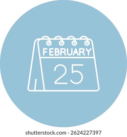 25. Februar Linie Vektor Icon Design