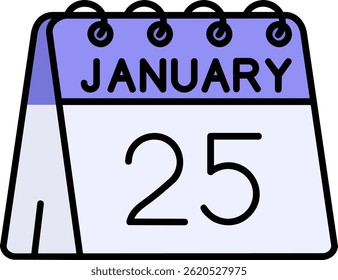 25. Januar Linie Vektor Icon Design