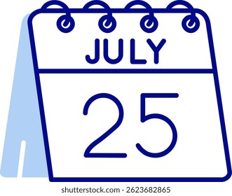 25. Juli Linie Vektor Icon Design