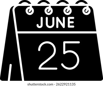 25. Juni Linie Vektor Icon Design