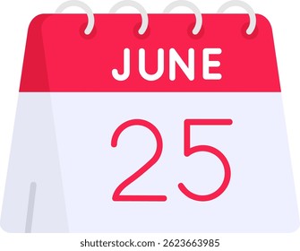25 de junio Línea de Vector Icon Design