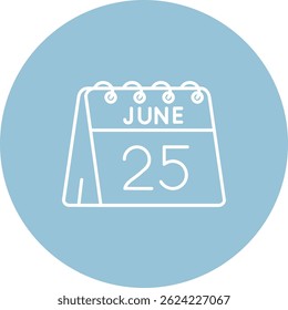25. Juni Linie Vektor Icon Design