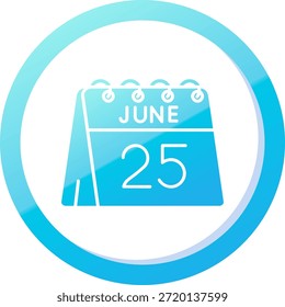 25 de junio Línea de Vector Icon Design