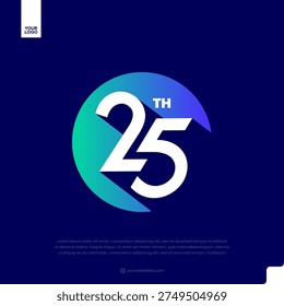 25th milestone icon design circle logo mark 