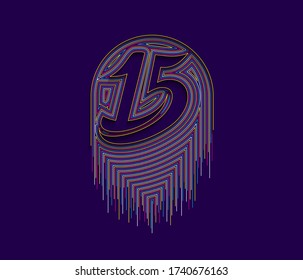 25th Typography Vector Design. Pattern for cover design,  banner, poster, greeting, gift card, decoration.