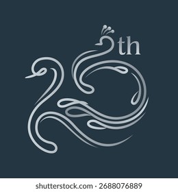 O 25º logotipo vetorial tem a forma de um cisne e um pavão