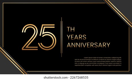 25th year anniversary design template. vector template illustration