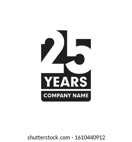 25th Year Anniversary Emblem Logo Design Vector Template