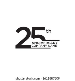 25th year anniversary icon logo design vector template