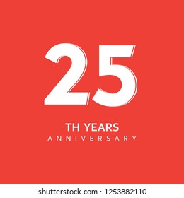 25th Year Anniversary Vector Template Design Illustration.