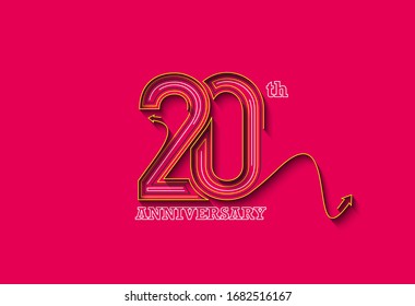 25th Years Anniversary Celebration Typography Vector Design.