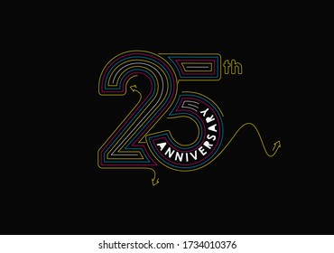 25th Years Anniversary Celebration Typography Vector Stock Vector ...