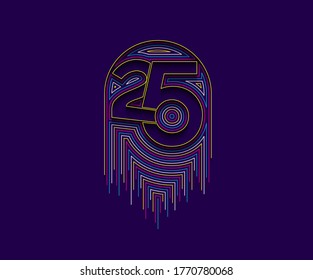 25th Years Anniversary Celebration Typography Vector Design.
