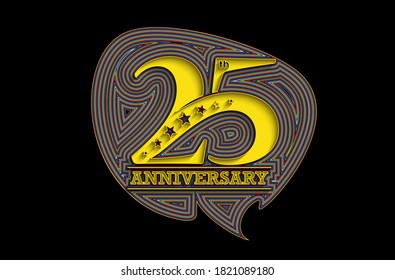 25th Years Anniversary Celebration Typography Vector Design.