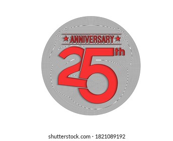 25th Years Anniversary Celebration Typography Vector Design.