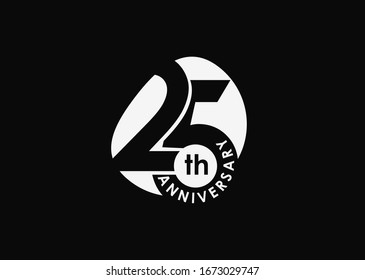 25th Years Anniversary Celebration  vector illustration.