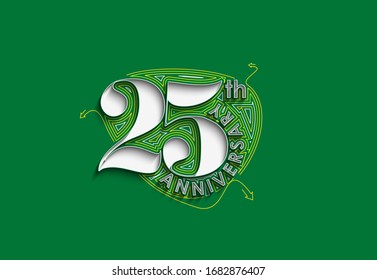 25th Years Anniversary Celebration  vector illustration.