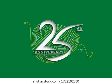 25th Years Anniversary Celebration Vector Design.