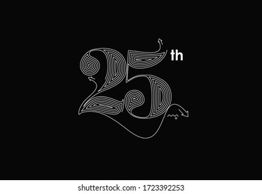 Ilustración vectorial de la celebración del 25º Aniversario.