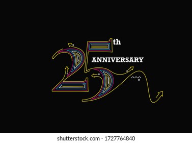 Ilustración vectorial de la celebración del 25º Aniversario.