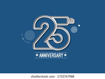 25th Years Anniversary Celebration  vector illustration.