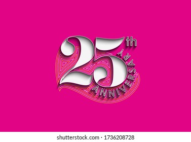 25th Years Anniversary Celebration  vector illustration.