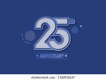 25th Years Anniversary Celebration  vector illustration.
