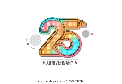 25th Years Anniversary Celebration  vector illustration.