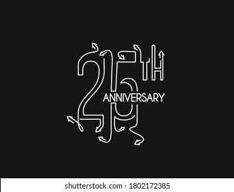 25th Years Anniversary Celebration  vector illustration.