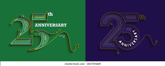 25th Years Anniversary Celebration  vector illustration.