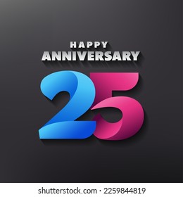 25th years anniversary colorful logo