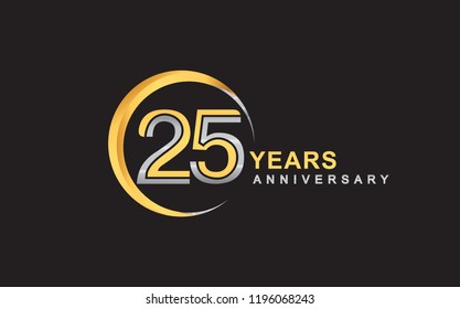 25th Years Anniversary Golden Silver Color Stock Vector (Royalty Free ...