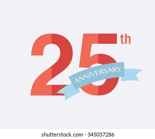 25th Years Anniversary Icon. Vector Logo For Design