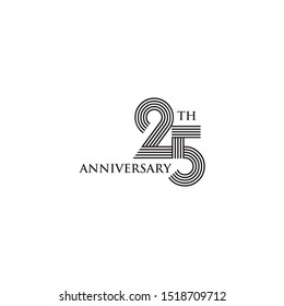 25th years celebrating anniversary logo design vector illustration template