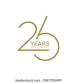 26, 26th Years Anniversary Logo, Vector Template Design element for birthday, invitation, wedding, jubilee and greeting card illustration.