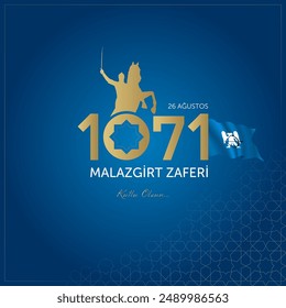 26 agustos malazgirt zaferi vector illustration. (26 August, Malazgirt Victory Day Turkey celebration card.)