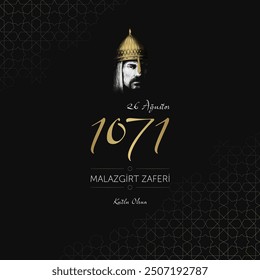 26 agustos malazgirt zaferi vector illustration. (26 August, Malazgirt Victory Day Turkey celebration card.)