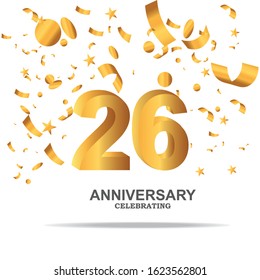 26 anniversary celebration vector concept template design illustration