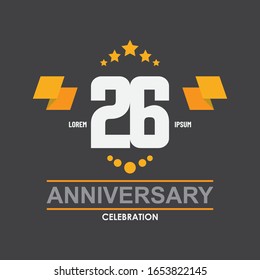 26 anniversary celebration vector concept template design