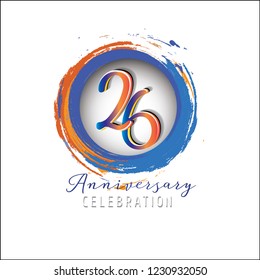 26 Anniversary light orange blue