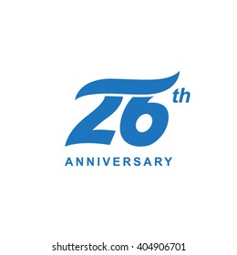26 anniversary wave logo blue