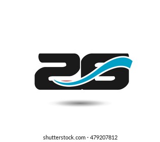 26 anniversary wave logo blue
