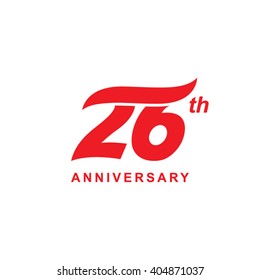 26 anniversary wave logo red