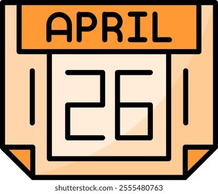 26 April Filled Style Icon Design