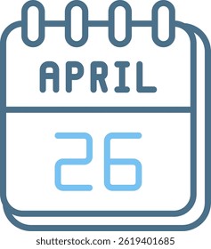 26 April Line Two Colour Icon