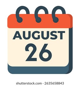 26 august calendar vector on white background
Vector calendar with date