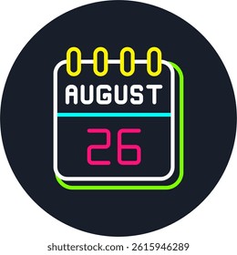 26 August Line Multi Colour Circle
