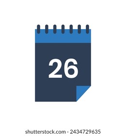 26 Icono de calendario, 26 Icono de fecha para pictograma de icono de cita
