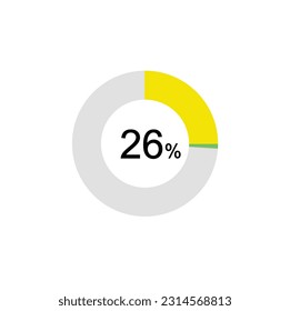26% circle diagrams Infographics vector, 26 Percentage ready to use for web design